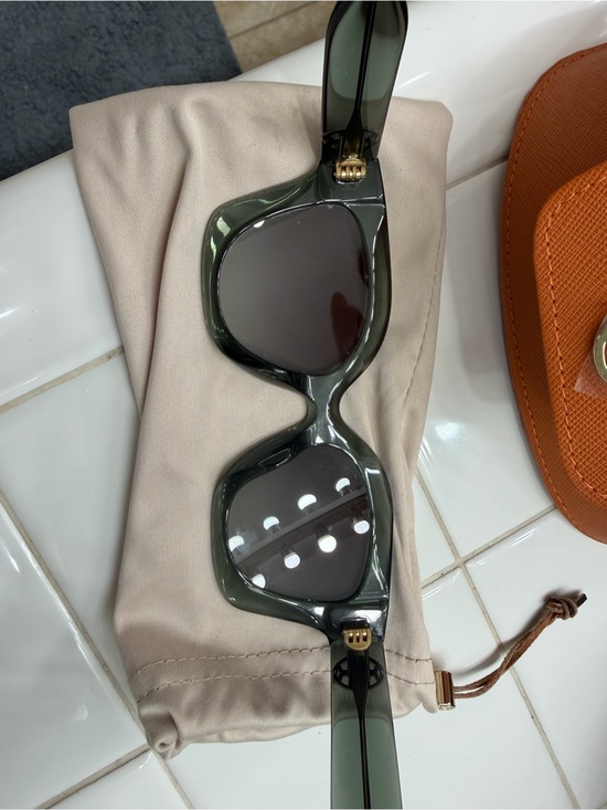 Tory Burch Translucent Olive Green Oversized Sunglasses main image 4